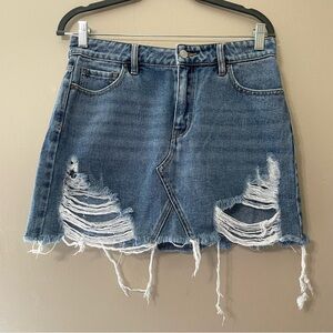 Pacsun | Women’s Distressed Blue Jean Skirt Size 27